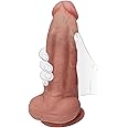 Sex Toy for Women 7 Inch Realistic Silicone Dildo,Body-Safe Material Strong Suction Cup Ultra Soft Lifelike Thick Anal Dildo for Men G spot Stimulator with Curved Shaft and Balls Throat Trainer