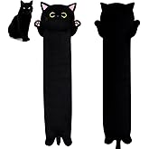 MUFEIRUO Long Cat Plush Long Cat Body Pillow, 31" Kawaii Cartoon Cat Stuffed Animals Soft Cat Plushie, Cute Black Cat Plush Pillow Cuddle Pillow Stuffed Cat Toys for Kids Birthday