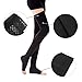 DOTASI 23-32mmhg Compression Thigh High Open-Toe Socks Graduated Support Prevent Varicose Veins Stocking Silicone Anti-Slip (Black-XXL)