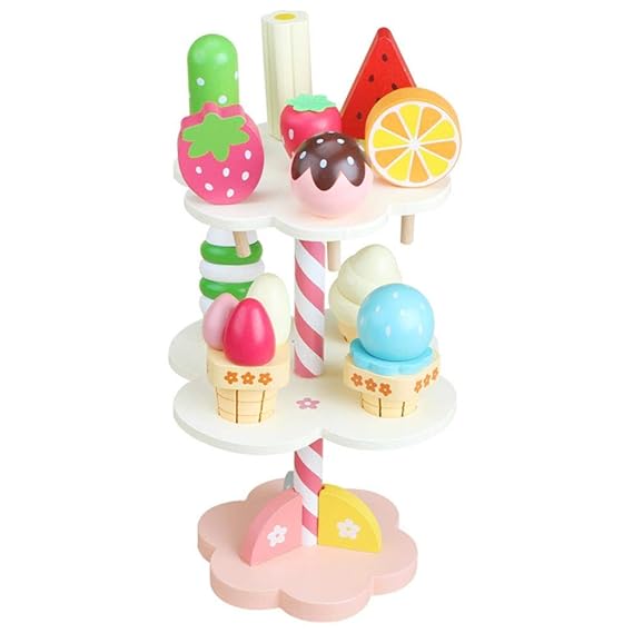 Kbsin212 Role Play Toy DIY Desserts Toy Pretend Play Set Ice Cream Toy