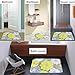 Wimaha Non-Slip Bath Mats Rugs, Extra Large, Super Soft, Water Absorbent Fast Dry, Microfiber Rug for Bathroom Shower, Tub, Bathtub, Kitchen, Bedroom, Hotel, 31 x 19, Peony Yellow Grey