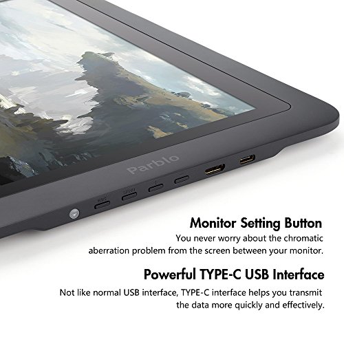 Parblo Coast13 Graphic Tablet Drawing Monitor with 13.3" LCD, 8192 Level Battery Free Pen for Digital Art Sketch, Paint, Design, Drawing Tablet for Windows Mac OSX Computers