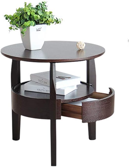 Amazon Com Side Tables Living Room Round Two Story Table Solid Wood Japanese Corner Log Coffee Table Sofa Color C Size 585860cm Garden Outdoor