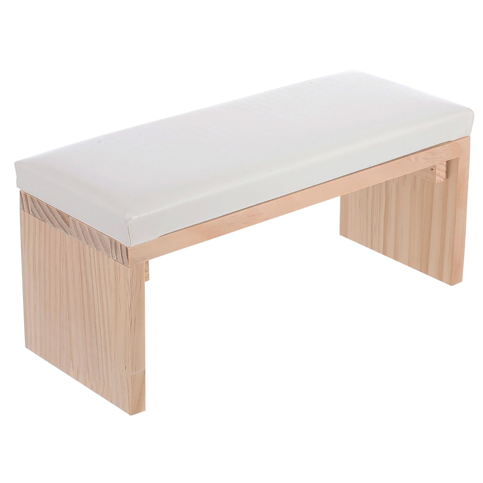 HEALLILY Nail Art Hand Rest Manicure Hand Pillow Wooden Manicure Cushion Manicure Wrist Pillow Nail Art Wood Rest Hand Pillow for Nail Salon Home, White, 30x13cm