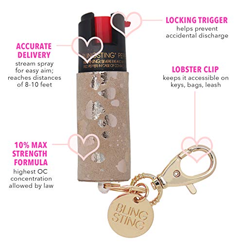 Pepper Spray Keychain for Women - Fashionable & Powerful, Our 10% OC, No Gel Sprays Long Range and is Specifically Designed for Women, Safe, Accessible, Easy to Use, No Accidents, Refillable