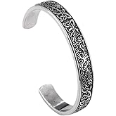 TURTLEDOVE Tree of Life Yggdrasil Bangle, Celtic Knot Cuff Bracelet, Stainless Steel World Tree Jewelry of Amulet
