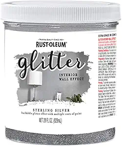 Rust-Oleum 360219 Glitter Interior Wall Paint, Quart (2 Pack), Sterling Silver