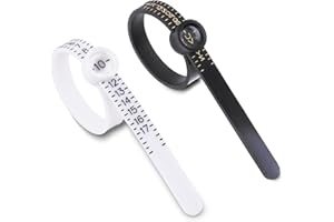Amaxiu 2Pcs Ring Sizer Measuring Set, Ring Sizer with Magnified Glass Ring Size Gauge Reusable Finger Size Tape Jewelry Sizing Tool for Men Women