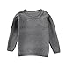 Toddler Baby Boy Girl Knit Sweater Cute Unisex Kid Pullover Sweatshirt 80, Grey