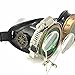Steampunk Victorian Style Goggles with Compass Design, Emerald Green Lenses & Ocular Loupe