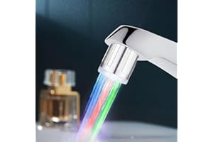 Colorful Temperature Sensitive Gradient LED Water Light，Gradient Light Stream for Kitchen & Bathroom Sink Taps