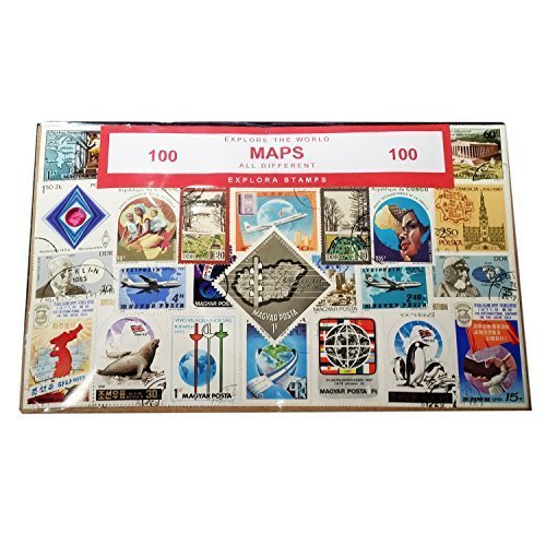 Maps of the World, Worldwide Collectable Set of 100 Postage Stamps! Souvenir / Speicher / Memoria! A Unique Set, 100 Different Stamps! Timbre-Poste / Briefmarke / Francobollo / Sello de Correos!
