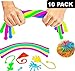 Stretchy String Fidget Sensory Toys Pack (10 Pack) Squishy Koosh Ball & Monkey Noodle Sensory Fidget Stretch Toy + Stretchy Noodles Figit Toys - Best Sensory Toys for Autistic Children