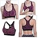 FITIBEST Front Zipper Closure Sports Bra High Impact Exercise Bra Sports Racerback Workout Bras with Removable Pads (XL, Purple)