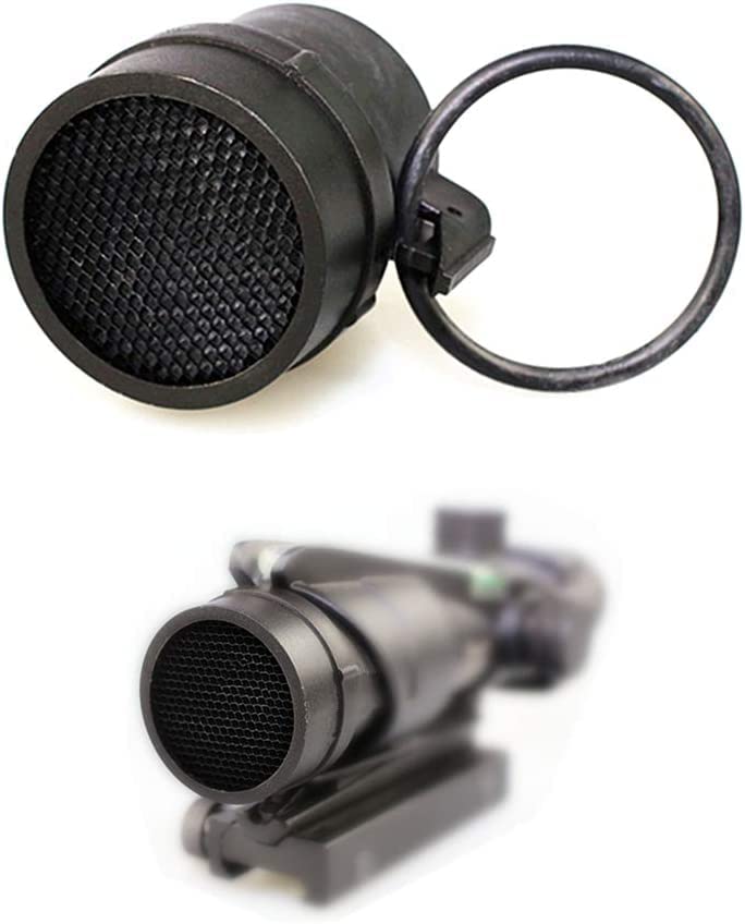 FIRECLUB Scope Round Meshy Cover Kill Flash Anti-Reflection Device for ACOG 4 X 32 Scope (Black)