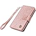 Galaxy S6 Case, Samsung Galaxy S6 Case, BENTOBEN Sparkly Glitter S6 Wallet Case Luxury Flip PU Leather Credit Card Holder Cash Pockets Wristlet Protective Case for Samsung Galaxy S6, Rose Gold