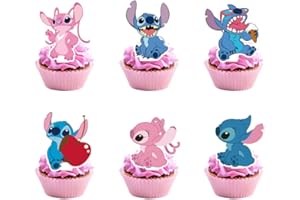 LOSEDE 24PCS Cartoon Cake Toppers Cupcake Toppers Cake Decorations Birthday Party Supplies Decorations (Style 2)