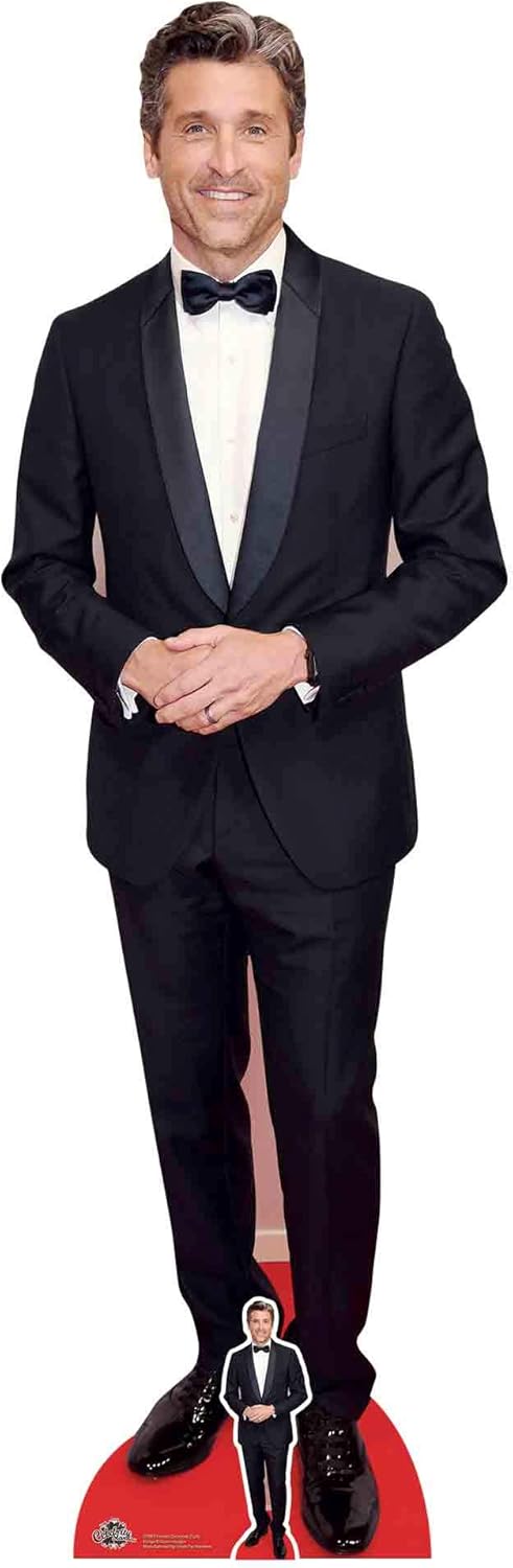 CS907 Star Cutouts Life Size Cardboard Cutout l Patrick Dempsey Smart Suit l Real Birthday Gifts for Women Men, Fans