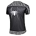 CrazyPomelo Black Spider Man Short Sleeve T-shirt For Men (XX-Large)