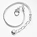 RUBYCA 10pcs White Silver Plated Heart Lobster European Snake Chain Bracelets fit Charm Beads 6.7