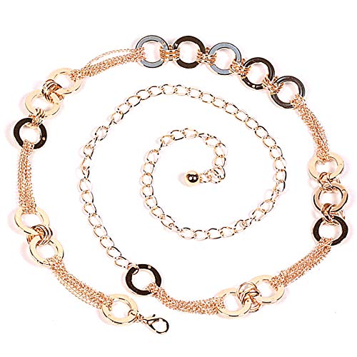 Millya Women Fashion Metal Waist Belt O Ring Decorative Belly Waist Chain