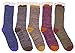 Womens Ladys 5 Pack Crochet Lace Trim Cotton Knit Socks, Multi Color 1, One Size