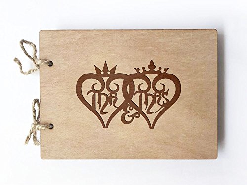 Wedding Guest book (wood) - notebook - Heartless Hearts Kingdom Hearts Inspired