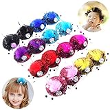 16 Pieces Mini Hat Hair Clips Hat Decorative Accessories Shining Hair Clips Fascinator Hats Clips Ribbon Flowers Feather Hair Clips for Kids,Women Tea Cocktail Party Decorations in 8 Colors,3.2in