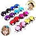 16 Pieces Mini Hat Hair Clips Hat Decorative Accessories Shining Hair Clips Fascinator Hats Clips Ribbon Flowers Feather Hair Clips for Kids,Women Tea Cocktail Party Decorations in 8 Colors,3.2in