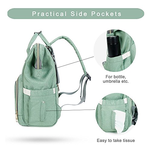Diaper Bag Backpack with Stroller Straps, Airlab Bag for Baby Large Nappy Bag with Wipes Dispensers for Mom Dad Unisex, Organizer for Bottles, Diaper, Clothes and Changing Pad, Pink