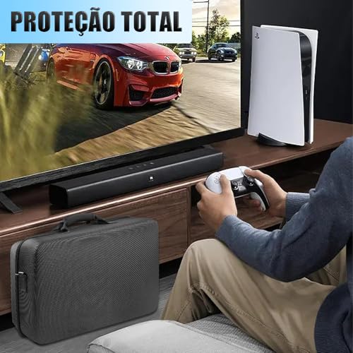 Capa Controle para PS5, Capa para PS5, Case PS para Portal, Mala Rígida para Transporte PS5, Bolsa de Viagem Protetora para Console PS5, Base E Outros Acessórios, 20.5 * 44 * 30cm