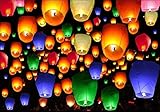 50pcs Mix Color Chinese Paper Lanterns Sky Fire Fly Candle Lamp for Wish Wedding