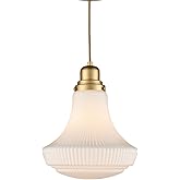 CLAXY Modern Gold Pendant Light Milk Glass Shade Kitchen Island Hanging Light Fixture Dimmable- Adjustable Hanging Glass Pend