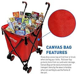 EasyGo Rolling Cart Folding Grocery Shopping Cart