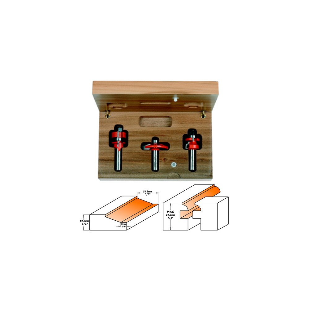 CMT Orange Tools 900.024.11 – Small Arch Door Set Hm 3 Pcs S=8