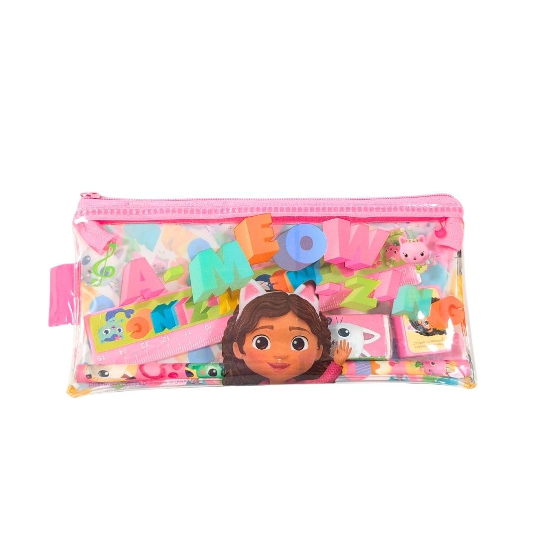 mybagstory - Gabby's Dollhouse Girl Pencil Case – Flat Filled Pencil Case – Transparent – Child – School – Kindergarten – Daycare – Primary – Girl Pencil Case – Gift Idea – 18 cm – Gabby, Transparent