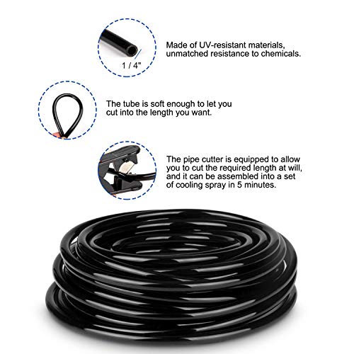 Misting Cooling System Kit 26.2 FT with Two More Spare Replacement nozzles for Patio