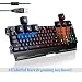SADES K8 Wired USB Gaming Keyboards for Pc/Mac gamers, 19 non-conflict keys, 7 colors Backlit, Metal Material (Black)