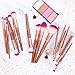 DIOLAN 17pcs Professional Makeup Brushes Set for Foundation Blending Blush Concealer Eye Shadow, Cruelty-Free Synthetic Fiber Bristles, Travel Makeup bag Included, Glitter Purple