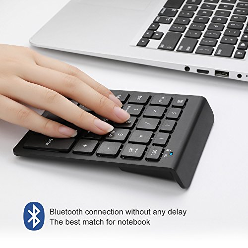 Bluetooth Number Pad, Vive Comb 28-Key External Numeric Keypad with Shortcuts Numpad for Laptop, Desktop, PC, Notebook-Black