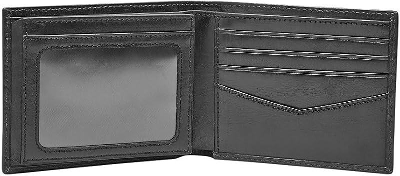 Carteira masculina Ryan, em pele preta dobrável, 10,8 cm de comprimento x 1,91 cm de largura x 8,89 cm de altura ML3729001
