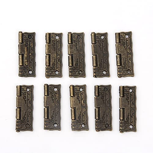 10Pcs Retro Door Hinges Antique Bronze Cabinet Jewelry Box Hinge Door Furniture Wood Case Decorative