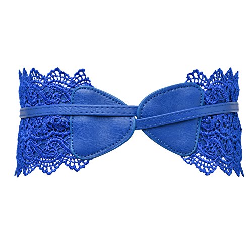 Womens Faux Leather Obi Belt Self Tie Wrap Around Cinch Boho Waist Band Lace Fashion Accessories for Dresses