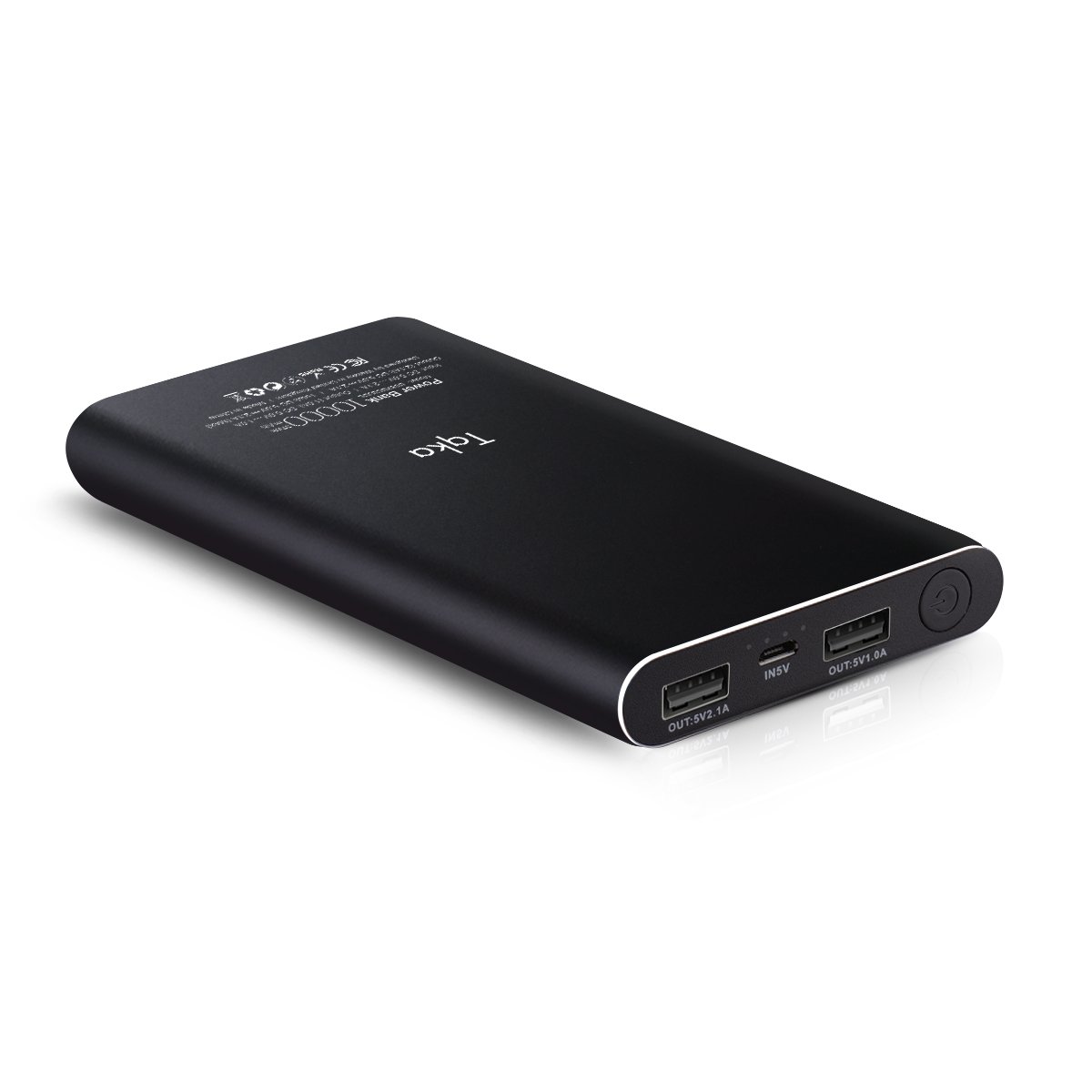 Tqka mAh Banco de Energía Brillante Paquete de Batería Externa Doble Salida