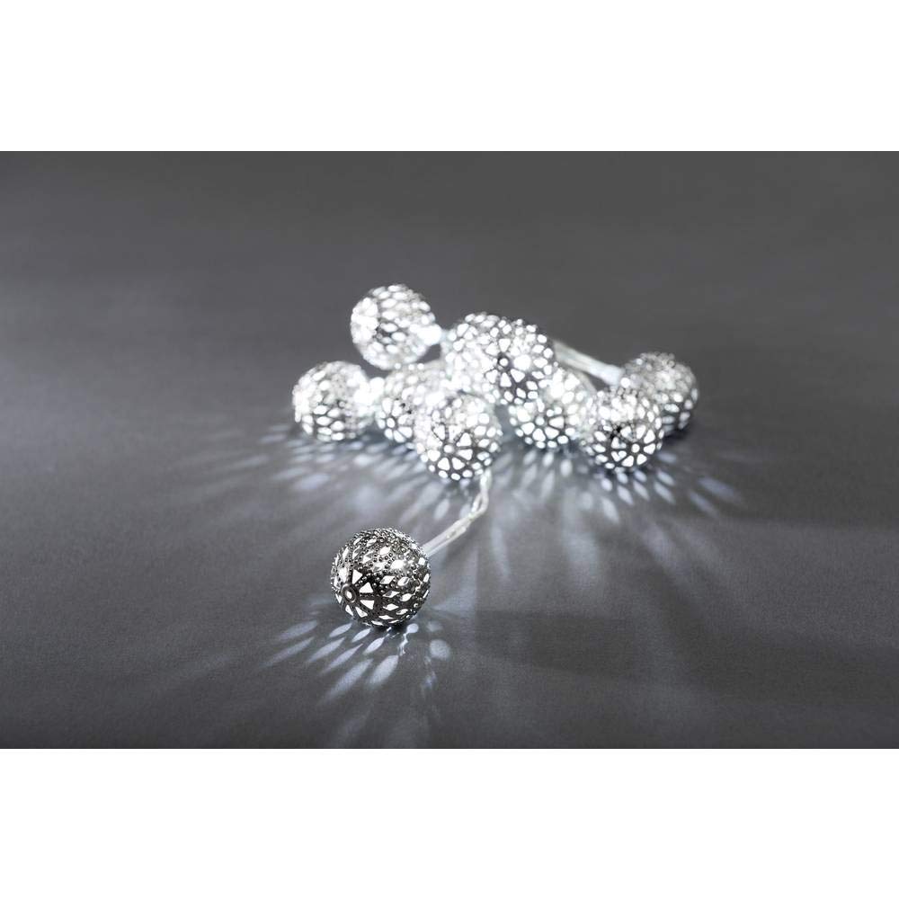 Battery LED Metal Balls Maroq Decoration - 10 LED Fairy lights - Cold white- 3188-303