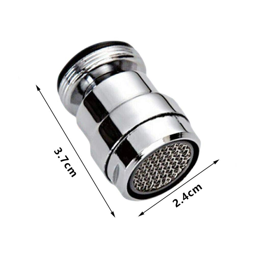 2 Pezzi Rompigetto Girevole 360&deg; Per Rubinetti - Aeratore Risparmio Idrico, 2 Modalit&agrave;, Filettatura M22/M24, Argento