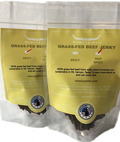 100 % Grass Fed Beef Jerky no soy no msg no sugar small farm veteran made (Spicy, Pack of 1)