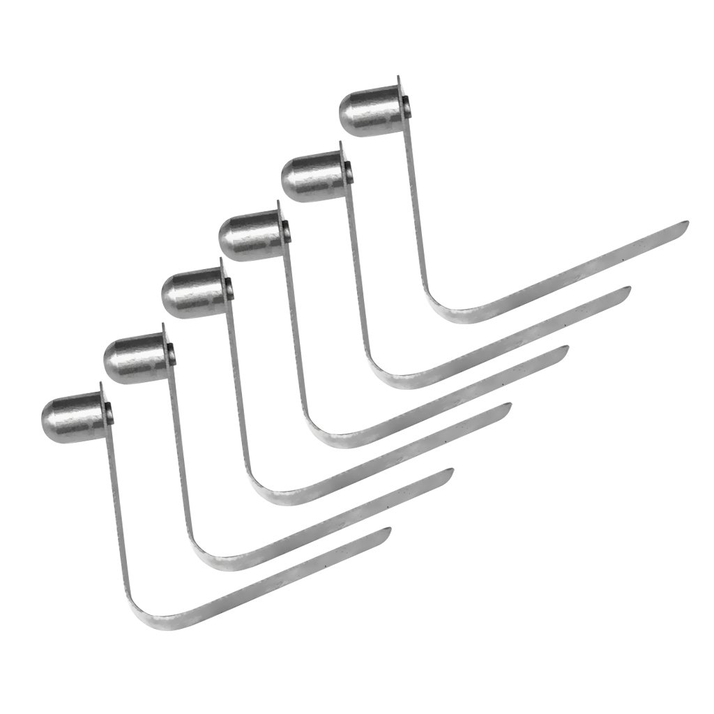 MagiDeal 6 Pieces 8mm Stainless Steel paddle Spring Clips Outdoor Camping Awning Tent Pole Snap Button Clips Single End