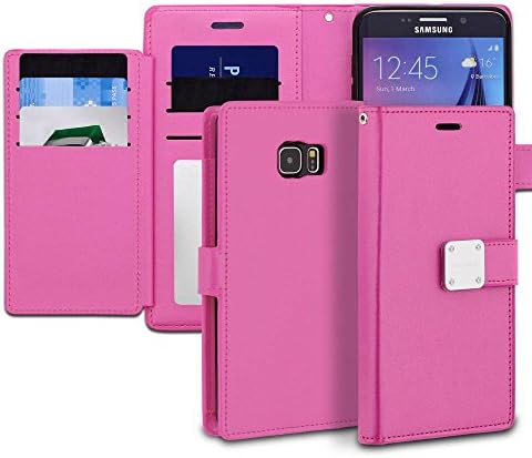 Galaxy S6 Edge Plus Case, ModeBlu [Mode Diary Series] [Hot Pink] Wallet Case ID Credit Card Cash Slots Premium Synthetic Leather [Stand View] for Samsung Galaxy S6 Edge Plus