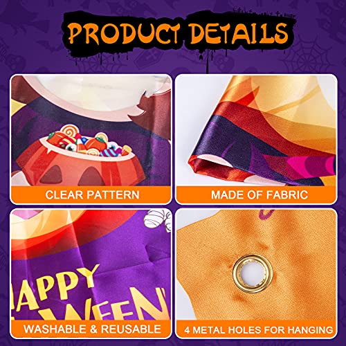 Halloween Party Game Set Halloween Bean Bag Toss Game with Pumpkin Ghost Witch Happy Halloween Banner and Cute Bean Bags Party Game for Halloween, Funny Family Halloween Game for Kids Indoor Outdoor